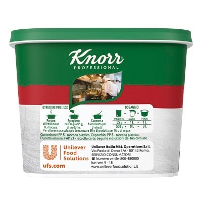 Knorr Fondo Bruno Legato Demi-Glace - Il fondo bruno legato è una salsa pronta per essere utilizzata in ogni momento della preparazione. È adatto a tutti perché senza glutine e senza glutammato.