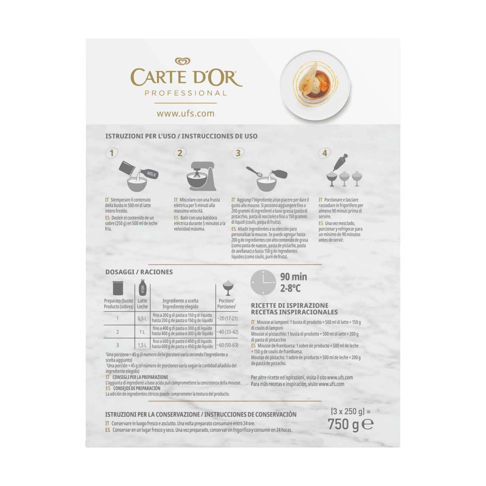 Carte D'Or Base Neutra Mousse - Carte D’Or Professional ti offre una gamma completa di Basi Neutre per coprire tutte le esigenze di pasticceria