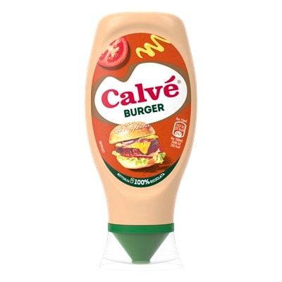 Calvé Burger Top Down 430 ml - La salsa Burger Calvé da 430ml ti aiuta a guarnire burger e panini in pochi istanti con un gusto indimenticabile. Scegli Calvé perché Buono può diventare Buonissimo!