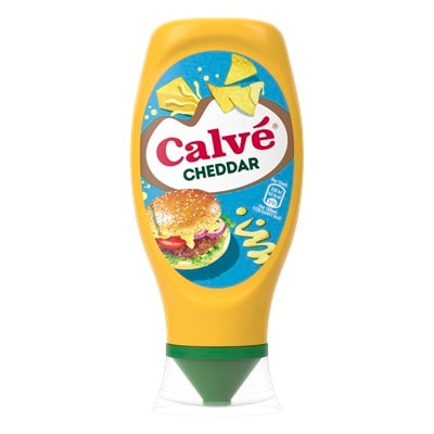 Calvé Top Down Cheddar 430ml - La salsa Calvé Cheddar da 430ml ti aiuterà a guarnire burger e panini in pochi istanti con un gusto indimenticabile. Scegli Calvé perché Buono può diventare Buonissimo!