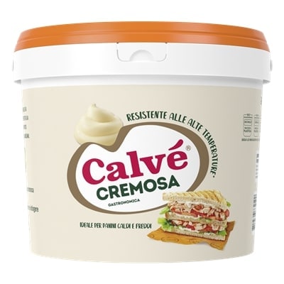 Calvé Gastronomica Cremosa 5 L - La Salsa maionese leggera Calvè Cremosa è ideale per farcire panini caldi e freddi perché resiste alle alte temperature e mantiene il pane fragrante.